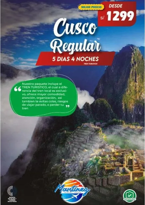 Cusco Regular – 5 días / 4 noches