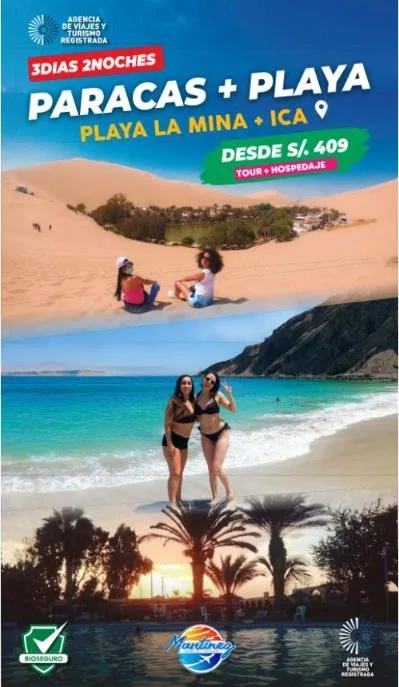 Paracas + Playa La Mina + Ica – 3 días / 2 noches